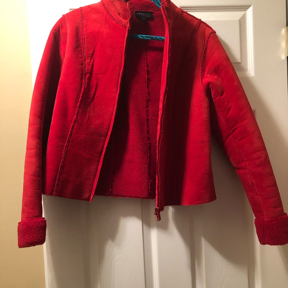 EXPRESS RED SUEDE JACKET